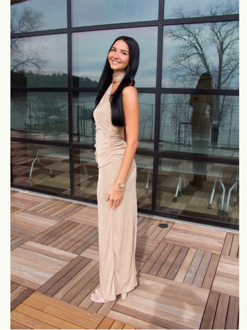 Tojha Iesha Maxi Dress in Champagne Beige AU8/US4